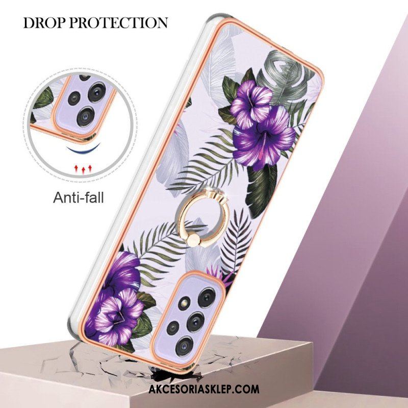 Etui do Samsung Galaxy A13 Kwiaty Wspornika Pierścieniowego