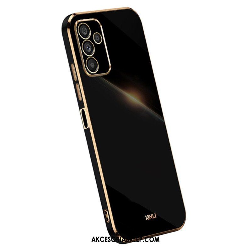 Etui do Samsung Galaxy A14 / A14 5G Silikonowe Złote Krawędzie