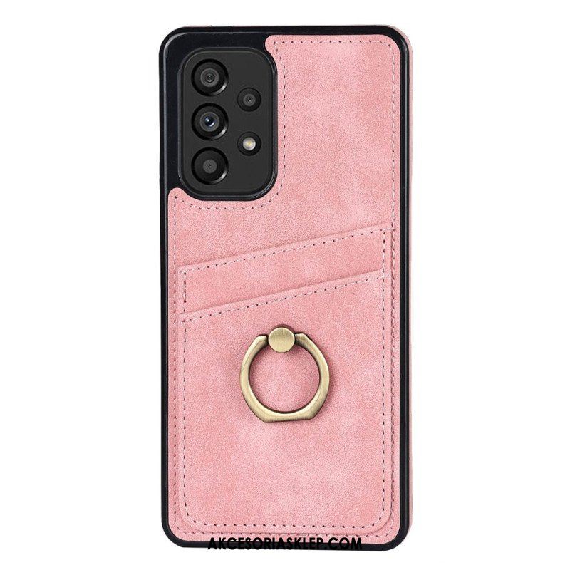 Etui do Samsung Galaxy A53 5G Vintage Wspornik Pierścieniowy I Uchwyt Na Kartę