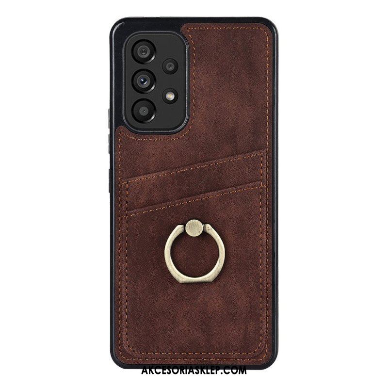 Etui do Samsung Galaxy A53 5G Vintage Wspornik Pierścieniowy I Uchwyt Na Kartę