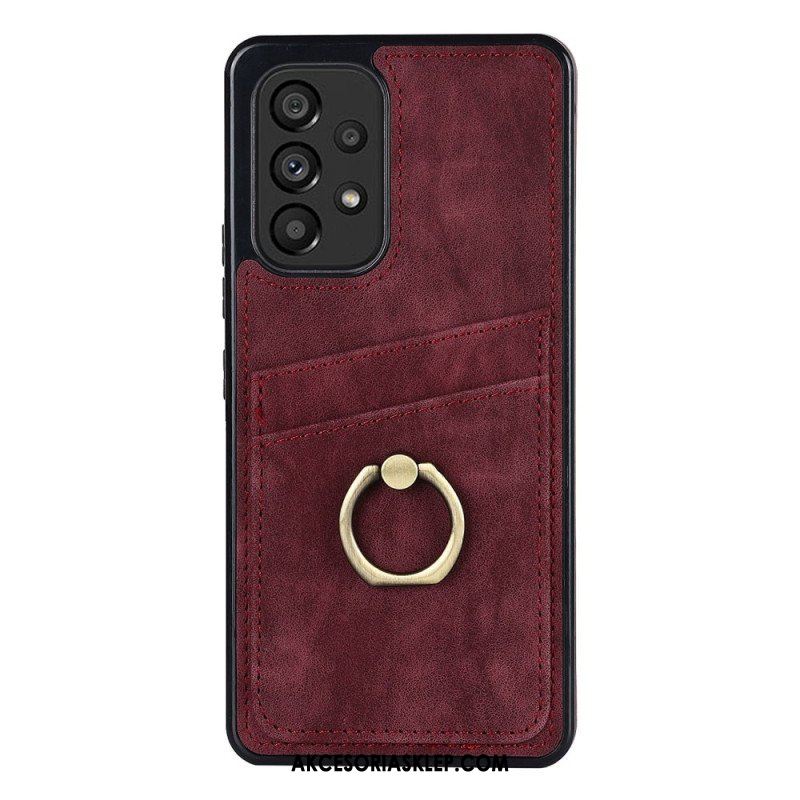 Etui do Samsung Galaxy A53 5G Vintage Wspornik Pierścieniowy I Uchwyt Na Kartę