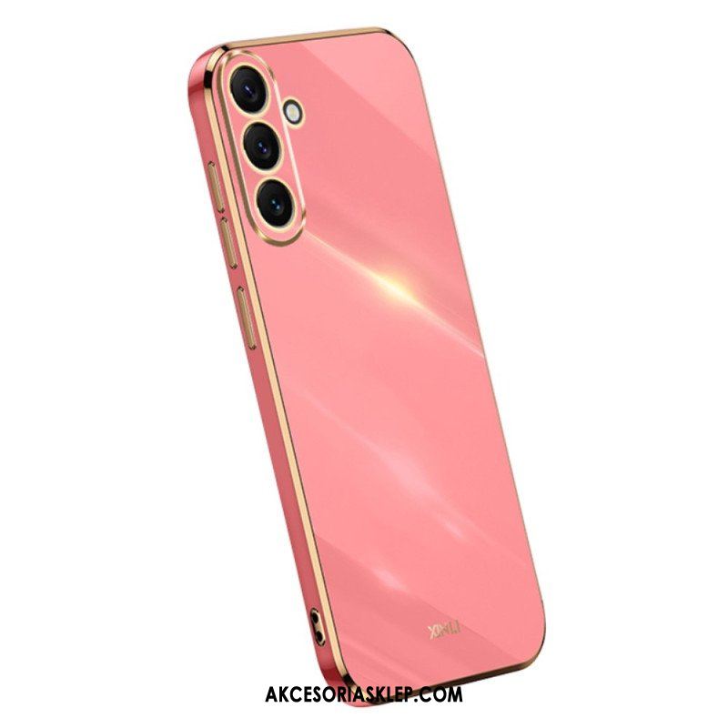 Etui do Samsung Galaxy A54 5G Silikonowe Złote Krawędzie