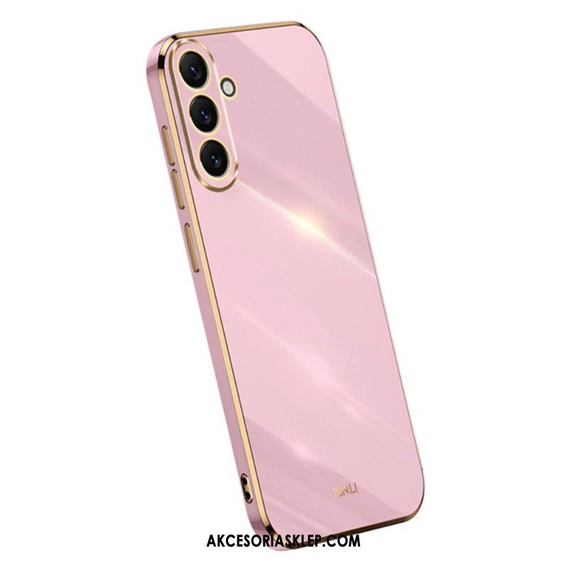 Etui do Samsung Galaxy A54 5G Silikonowe Złote Krawędzie