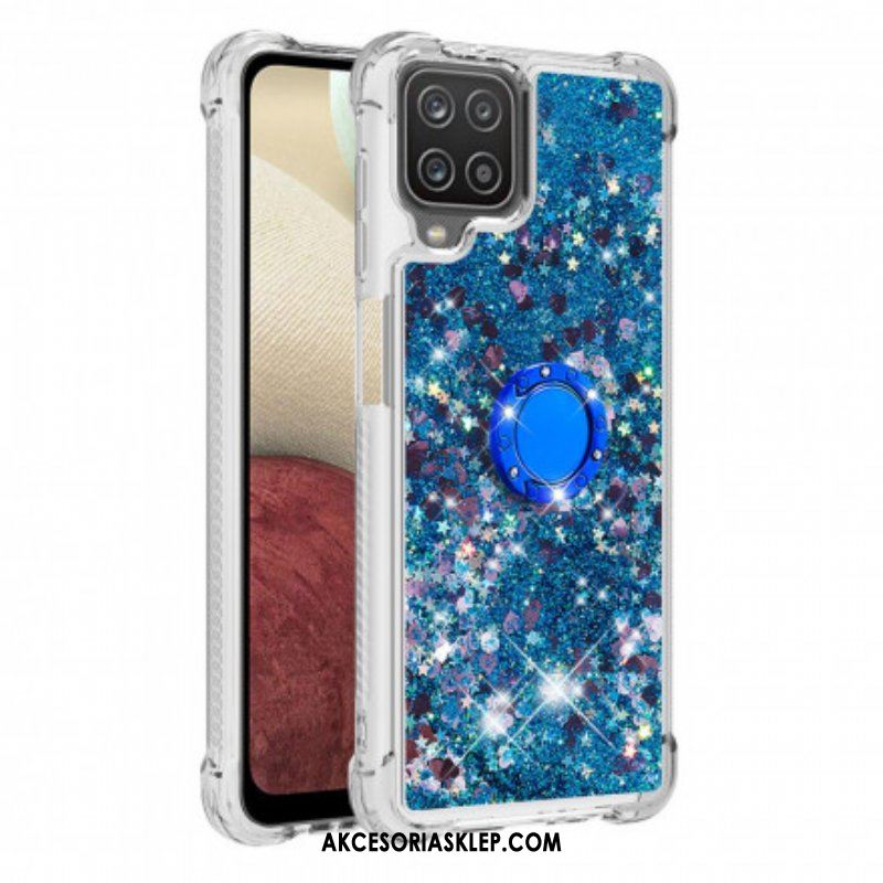 Etui do Samsung Galaxy M12 / A12 Cekiny Z Podparciem Pierścienia