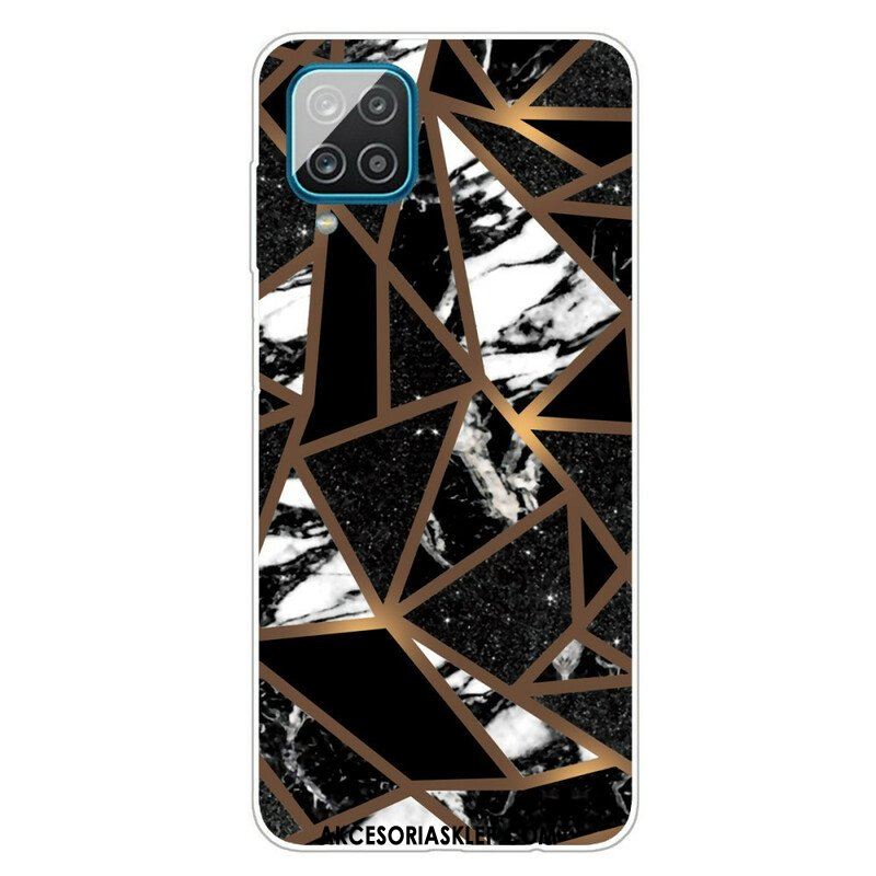 Etui do Samsung Galaxy M12 / A12 Geometryczny Marmur