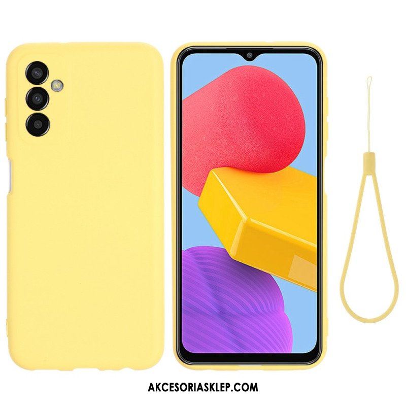 Etui do Samsung Galaxy M13 Płynny Silikon Ze Smyczą