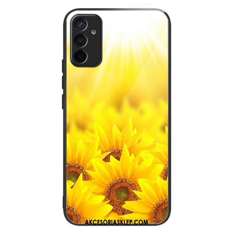 Etui do Samsung Galaxy M13 Słoneczniki Ze Szkła Hartowanego