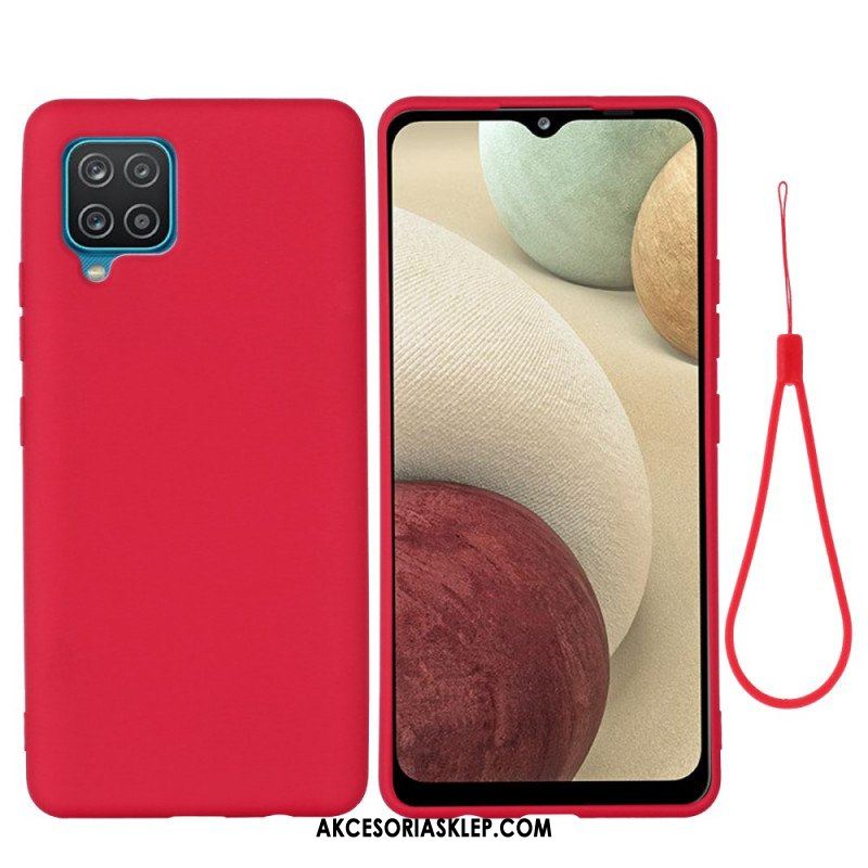 Etui do Samsung Galaxy M32 Płynny Silikon Ze Smyczą