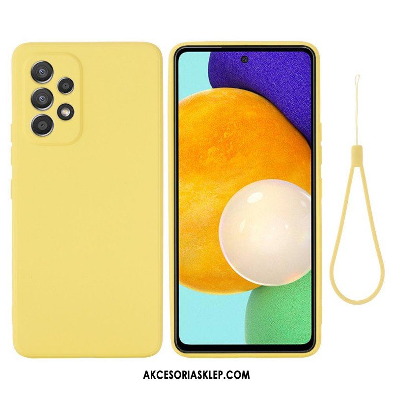 Etui do Samsung Galaxy M53 5G Płynny Silikon Ze Smyczą