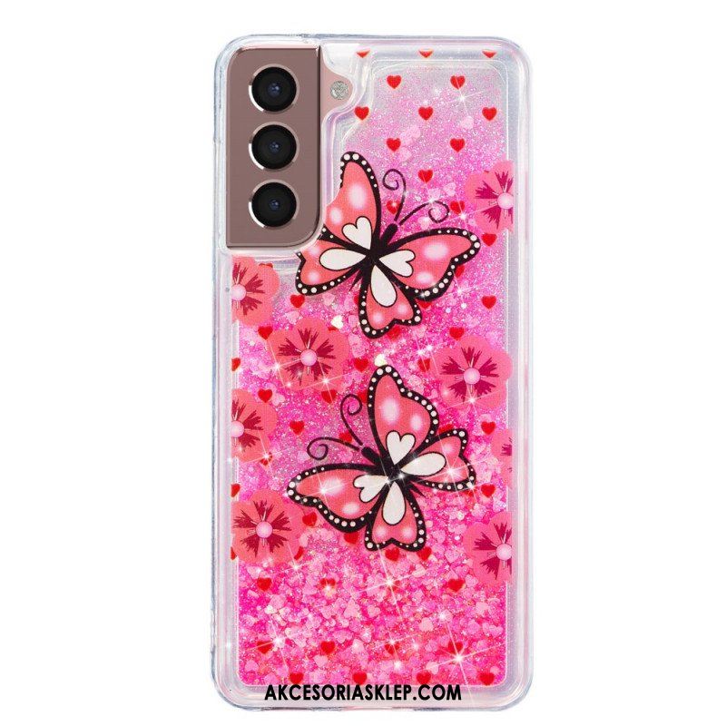 Etui do Samsung Galaxy S22 5G Cekiny Motyle