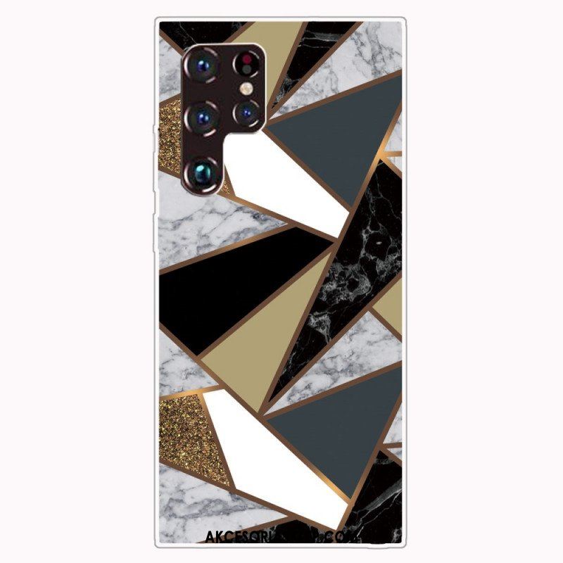 Etui do Samsung Galaxy S22 Ultra 5G Geometryczny Marmur