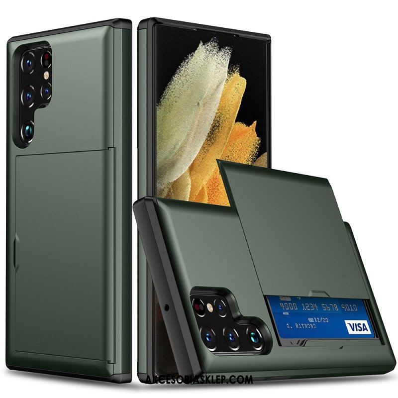 Etui do Samsung Galaxy S22 Ultra 5G Posiadacz Karty Z Zamkiem Błyskawicznym