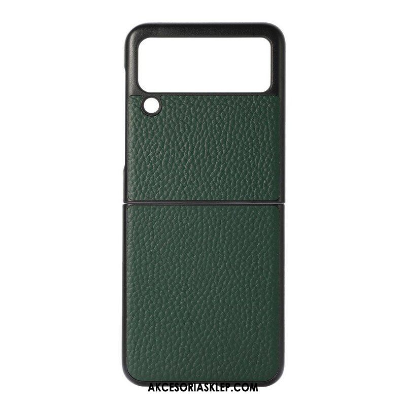 Etui do Samsung Galaxy Z Flip 3 5G Etui Folio Oryginalna Skóra W Kolorze Liczi