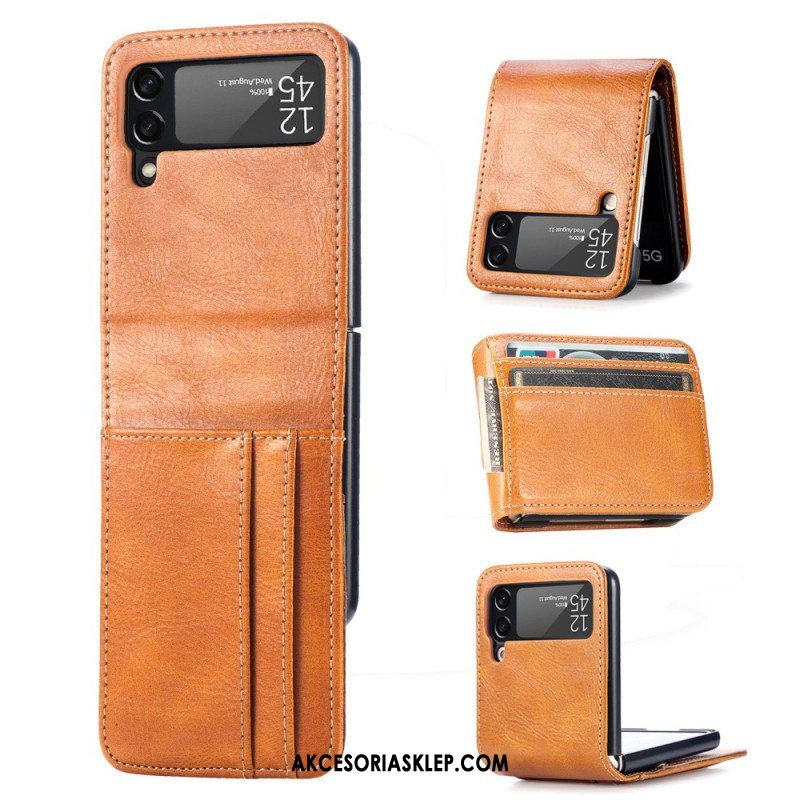 Etui do Samsung Galaxy Z Flip 3 5G Portfel Etui Folio Stylowy Skórzany Portfel