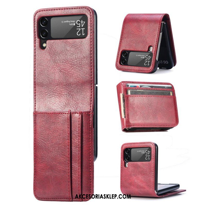 Etui do Samsung Galaxy Z Flip 3 5G Portfel Etui Folio Stylowy Skórzany Portfel