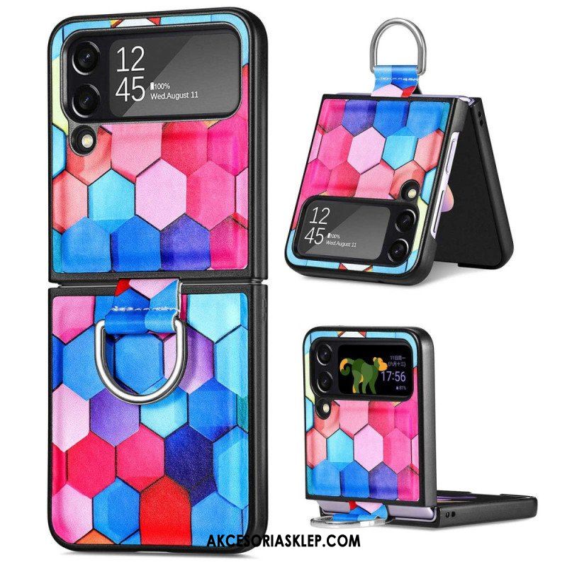 Etui do Samsung Galaxy Z Flip 4 Etui Folio Fantazja Z Pierścionkiem Caseneo