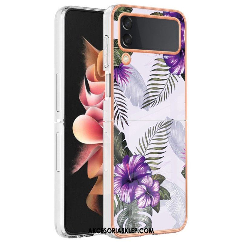 Etui do Samsung Galaxy Z Flip 4 Etui Folio Kwiatowy Marmur