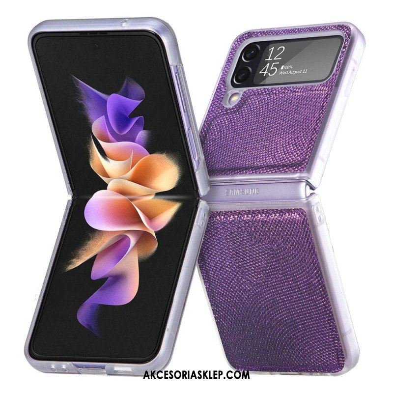 Etui do Samsung Galaxy Z Flip 4 Etui Folio Styl Węża Na Przezroczystym Silikonie