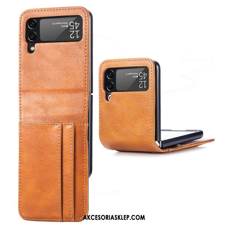 Etui do Samsung Galaxy Z Flip 4 Etui Folio Stylowe Skórzane Etui Na Karty