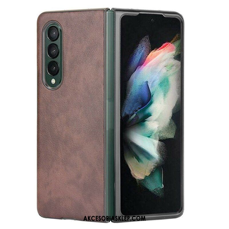 Etui do Samsung Galaxy Z Fold 3 5G Efekt Skóry Liczi