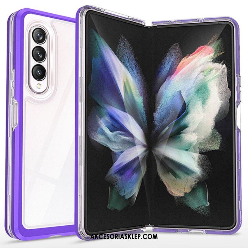 Etui do Samsung Galaxy Z Fold 3 5G Przezroczyste Hybrydowe Kolorowe Krawędzie