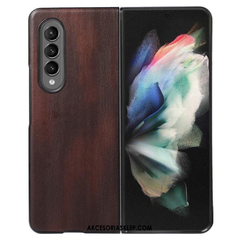 Etui do Samsung Galaxy Z Fold 4 Sztuczna Postarzana Skóra