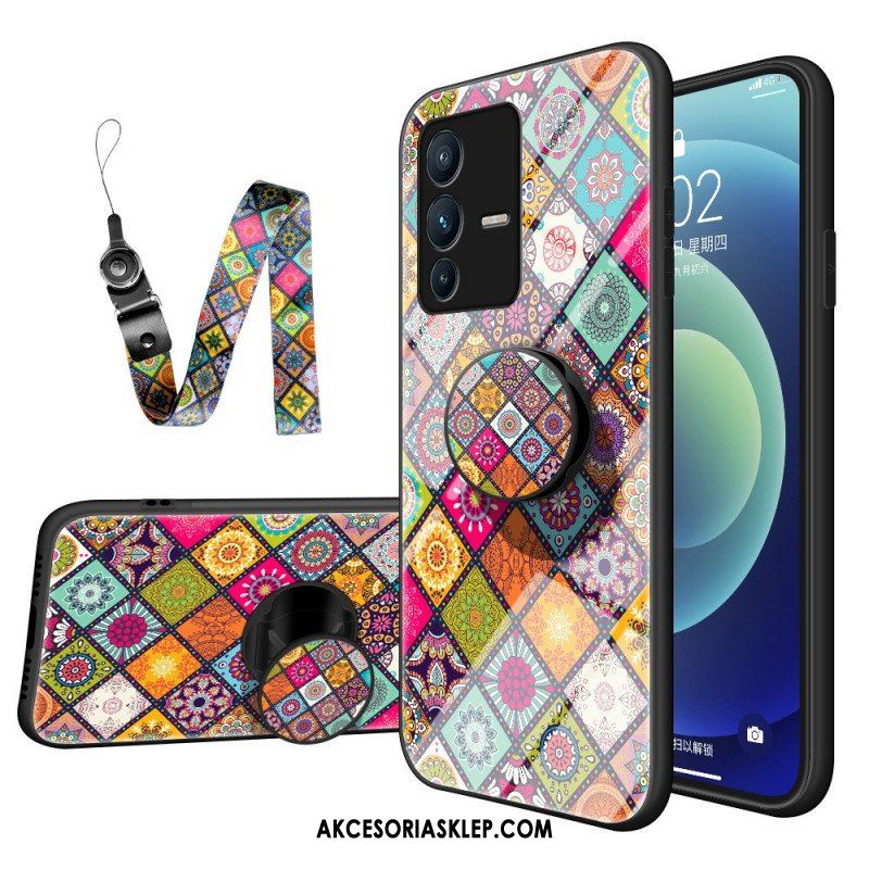Etui do Vivo V23 5G Patchworkowy Uchwyt Magnetyczny