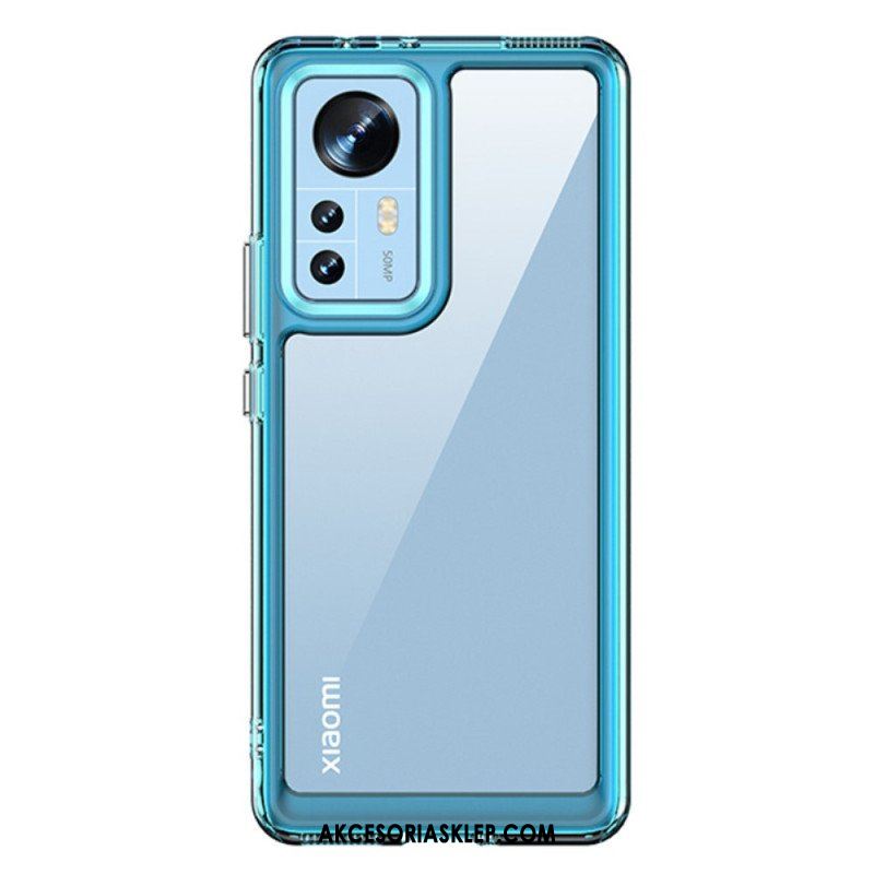 Etui do Xiaomi 12 / 12X Przezroczysty Z Kolorowymi Konturami