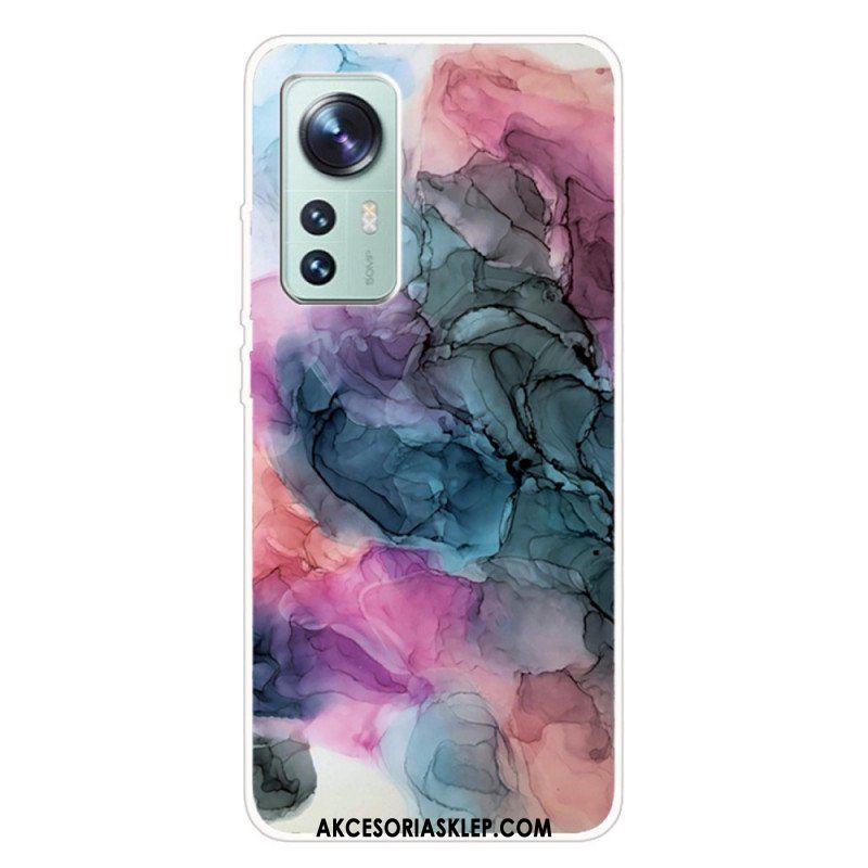 Etui do Xiaomi 12 Pro Akwarela Z Marmuru Silikonowego