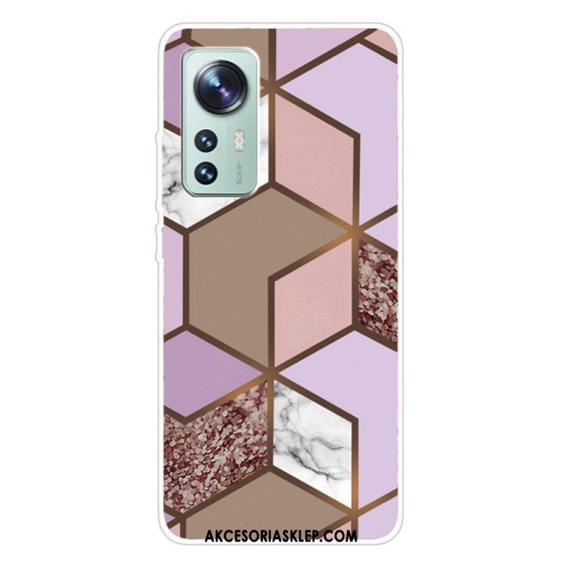 Etui do Xiaomi 12 Pro Silikonowa Geometria Marmuru