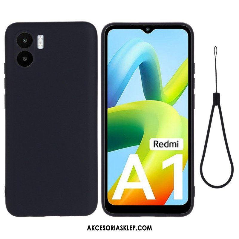 Etui do Xiaomi Redmi A1 z Łańcuch Płynny Silikon W Paski