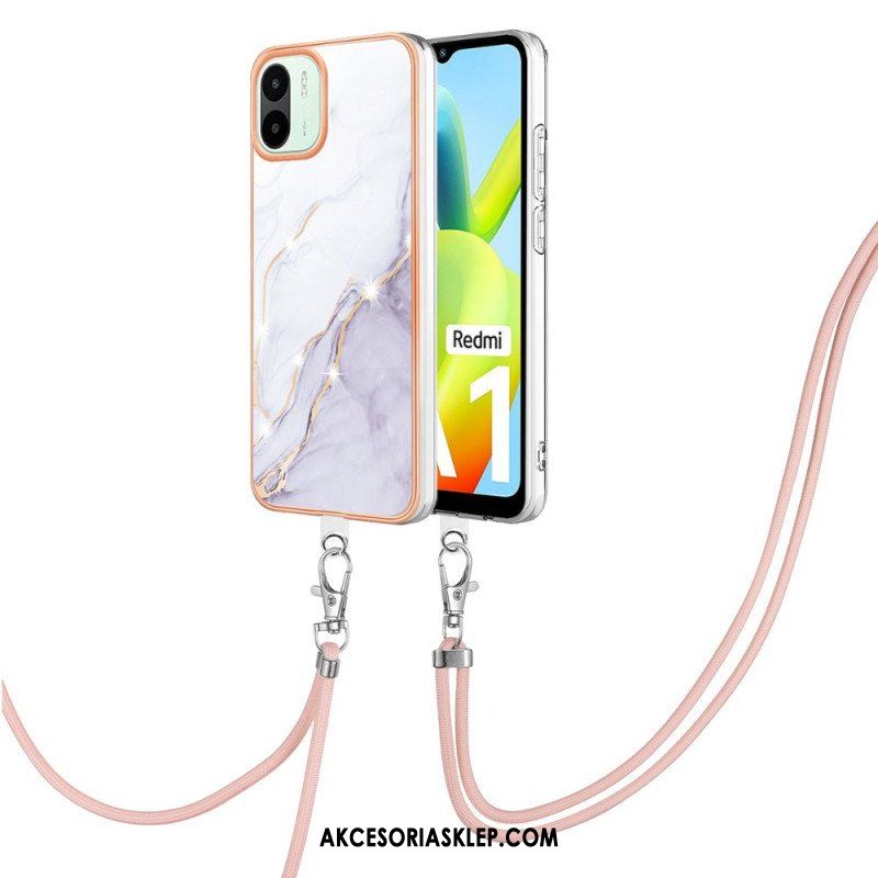 Etui do Xiaomi Redmi A1 ze Sznurkiem Sznurek W Stylu Marmuru