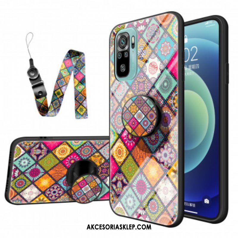 Etui do Xiaomi Redmi Note 10 / 10S Patchworkowy Uchwyt Magnetyczny