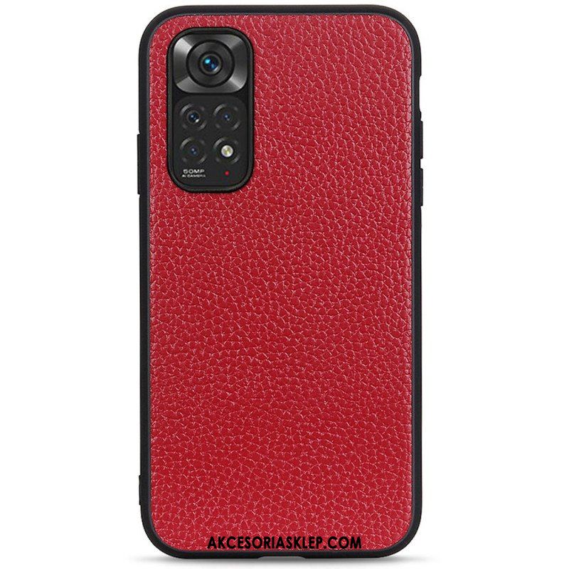 Etui do Xiaomi Redmi Note 11 / 11S Prawdziwa Skóra Litchi