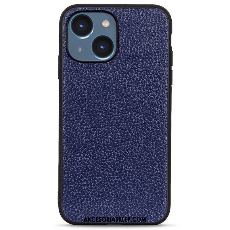 Etui do iPhone 14 Plus Prawdziwa Skóra Litchi