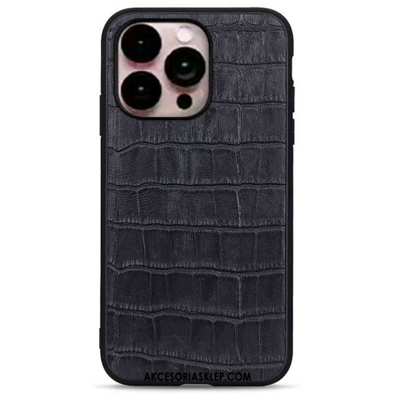 Etui do iPhone 14 Pro Max Prawdziwa Skóra Krokodyla