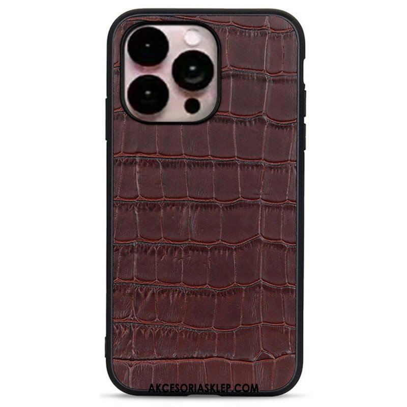 Etui do iPhone 14 Pro Max Prawdziwa Skóra Krokodyla
