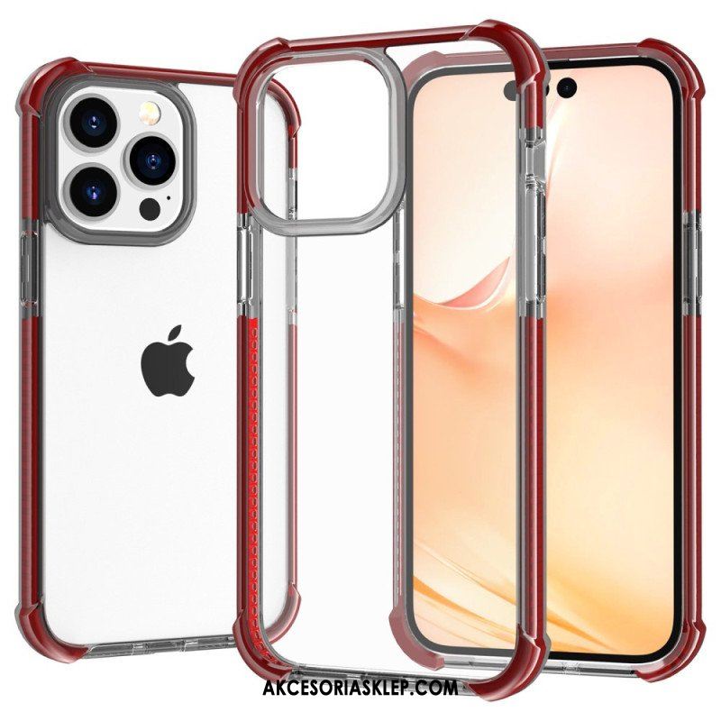 Etui do iPhone 14 Pro Max Przezroczyste Kolorowe Krawędzie