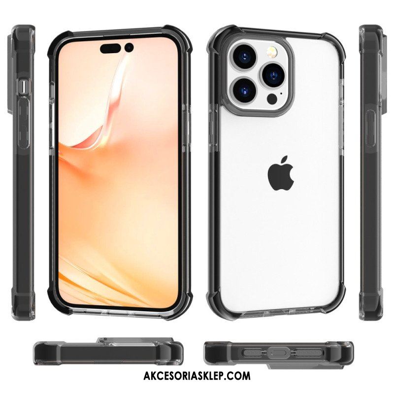 Etui do iPhone 14 Pro Max Przezroczyste Kolorowe Krawędzie