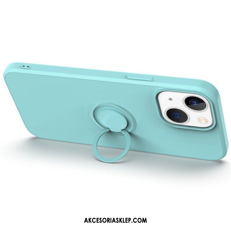 Etui do iPhone 14 Płynny Silikonowy Pierścień I Smycz