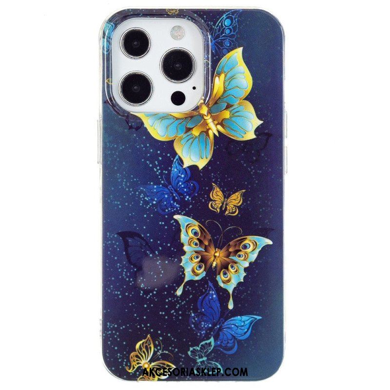 Etui do iPhone 15 Pro Max Fluorescencyjne Motyle