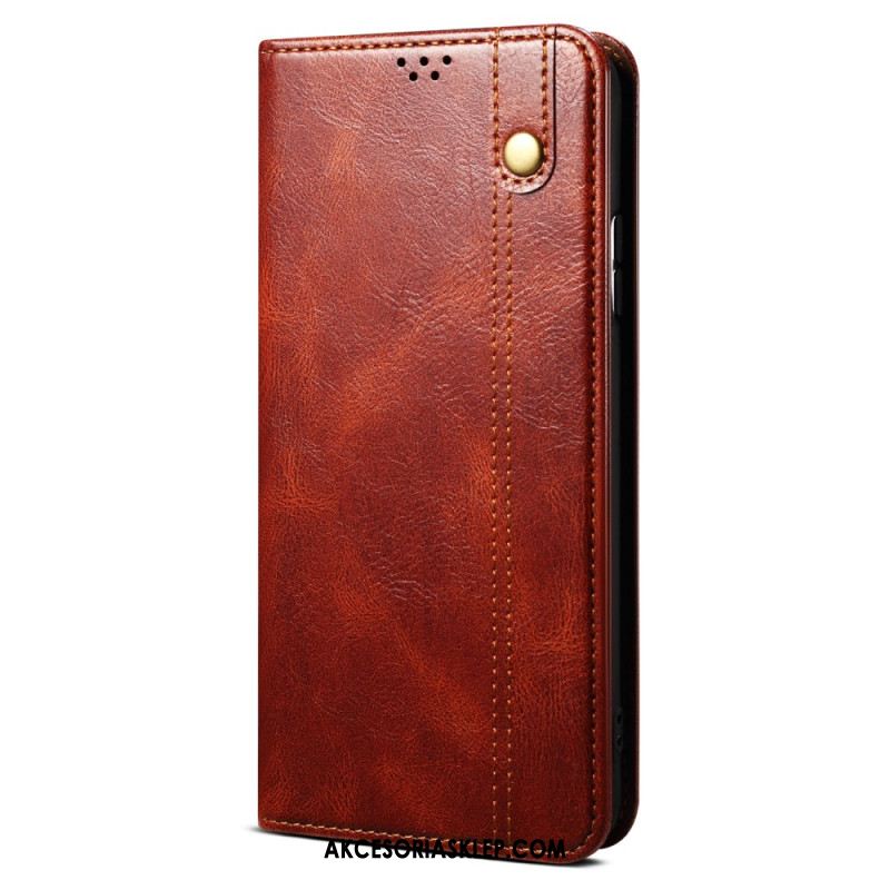 Flip Kotelot Do Oppo Reno 12 5g Woskowana Imitacja Skóry