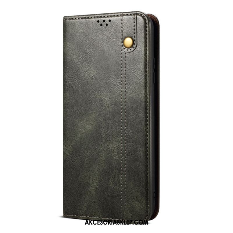 Flip Kotelot Realme 12 Pro / 12 Pro Plus Woskowana Imitacja Skóry Etui Ochronne