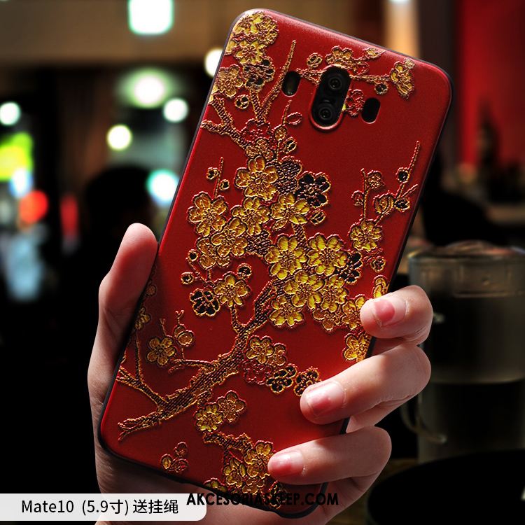 Futerał Huawei Mate 10 Relief Miękki Telefon Komórkowy Czerwony Anti-fall Pokrowce Kupię
