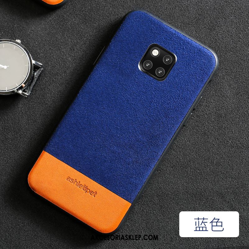 Futerał Huawei Mate 20 Pro Szycie Prawdziwa Skóra Eleganckie Proste Szary Etui Sprzedam