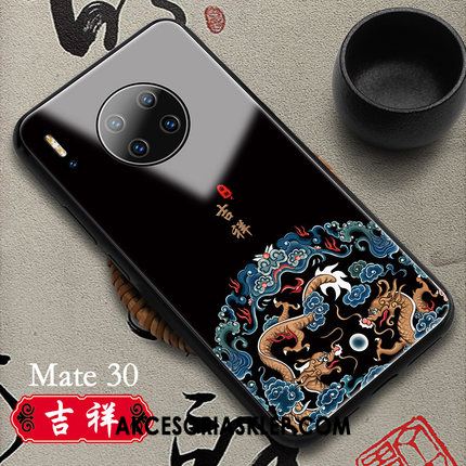 Futerał Huawei Mate 30 Biały Chiński Styl Oryginalne Telefon Komórkowy Szkło Pokrowce Dyskont