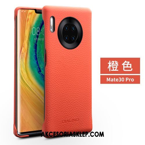 Futerał Huawei Mate 30 Pro Skórzany Futerał Tylna Pokrywa Czerwony Prawdziwa Skóra Moda Obudowa Sklep