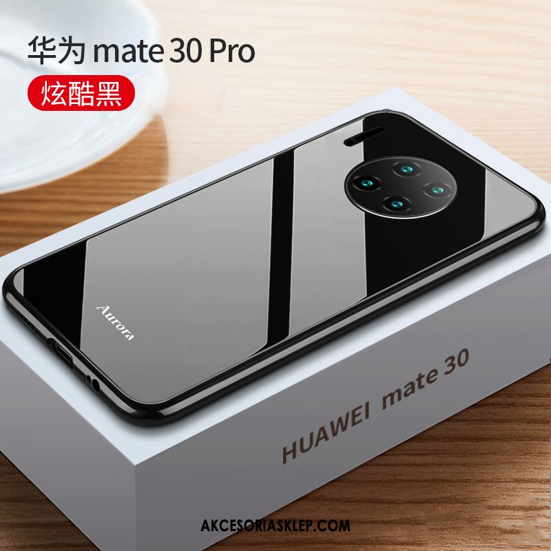 Futerał Huawei Mate 30 Pro Szkło Metal Wysoki Koniec Cienkie Czarny Obudowa Sklep