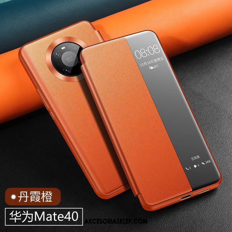 Futerał Huawei Mate 40 Klapa Prawdziwa Skóra Skórzany Futerał Nowy Telefon Komórkowy Sklep