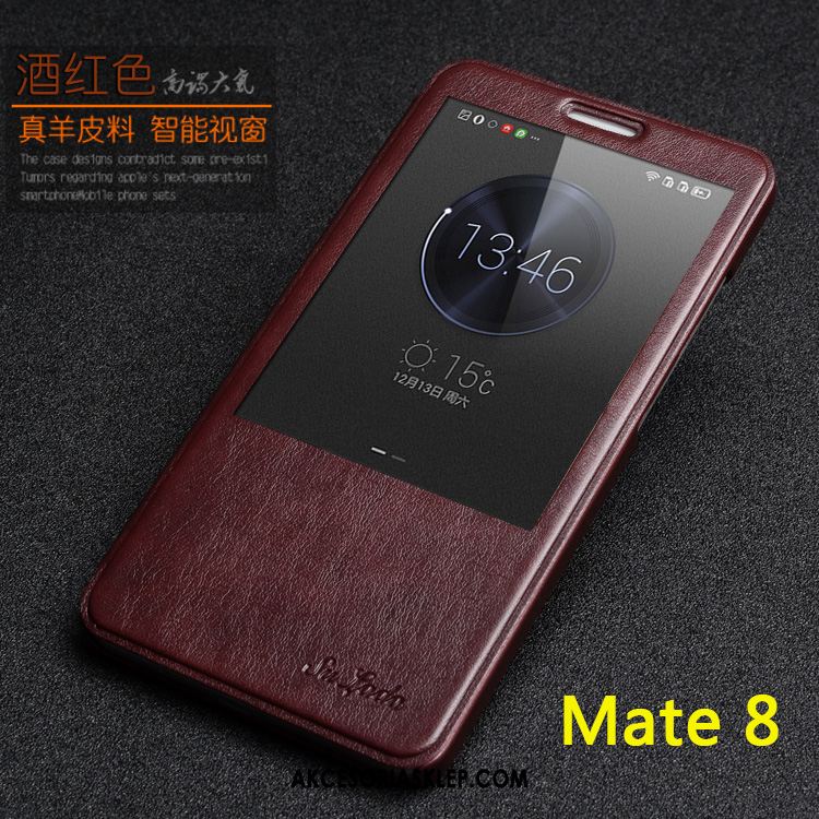 Futerał Huawei Mate 8 Telefon Komórkowy Cienkie Klapa Prawdziwa Skóra Czarny Pokrowce Sklep